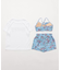 RUSTY(ラスティ)キッズ 水着 4点セット ビキニ トランクス ラッシュガード スイムウェア SET 965801/子供服 女の子 ムラサキスポーツ