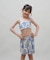 ROXY(ロキシー)キッズ 水着 3点セット ビキニ トランクス ラッシュガード MINI ARTSY FLORAL スイムウェア TSW251102/子供服 女の子 ムラサキスポーツ