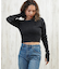 DC(ディーシー)長袖 クロップド丈 ロンT TELECO SHORT LS LLT254311/レディース ムラサキスポーツ
