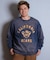 【限定】DEARLAUREL/トレーナー クルーネック スウェット 裏毛 カレッジロゴ風 ヴィンテージ加工 Vintage Crew D25F-11 ディアローレル メンズ ムラサキスポーツ限定