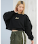 RVCA/COURT BALLOON FIT CREW トレーナー 裏起毛テリー素材 クロップド丈 スウェット BF044-003 ルーカ レディース ムラサキスポーツ
