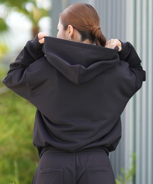 X-girl SPORTS/長袖ジップアップ パーカー ショート丈 ロゴ