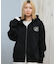RVCA/ジップアップ パーカー バックプリント ロゴ 裏起毛 COURT ZIP HOODIE BF044-015 ルーカ レディース ムラサキスポーツ
