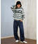 RVCA/ニット セーター クルーネック ロゴ ボーダー グラデーション RS BIG RVCA KNIT BF044-651 ルーカ レディース ムラサキスポーツ