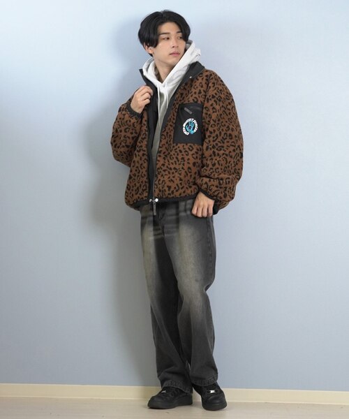 SANTACRUZ/アウター リバーシブル ジャケット ボア レオパード柄 MFG