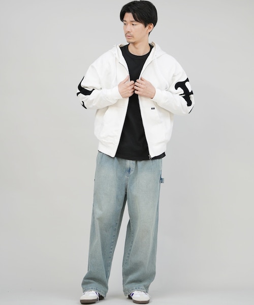 RVCA/ジャケット シンプル バックプリント ロゴ WOLDWIDE BK ARCH