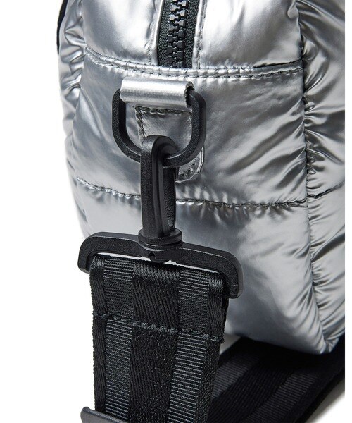 ＊新品未使用 HUNTER ミニボストンバッグ　ショルダー付 シルバーカラー HUNTER/イントレピッド エクストラ パフド ミニ ボストン シルバー
