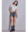 GYDA/072622402401 ジーンズ デニム デニムパンツ ハイウエストBACK RIPPEDデニムショートパンツ ジェイダ レディース ムラサキスポーツ