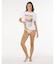 RIP CURL/19WWRV ラッシュガード 半袖Tシャツ HOTEL MALIBU SURF LITE UVケア インポート リップカール レディース ムラサキスポーツ