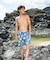 QUIKSILVER/KBS262002 水着 トランクス 水陸両用 4WAYストレッチ 速乾 ボタニカル柄 クイックシルバー キッズ 男の子 女の子 ムラサキスポーツ