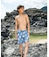 QUIKSILVER/KBS262002 水着 トランクス 水陸両用 4WAYストレッチ 速乾 ボタニカル柄 クイックシルバー キッズ 男の子 女の子 ムラサキスポーツ