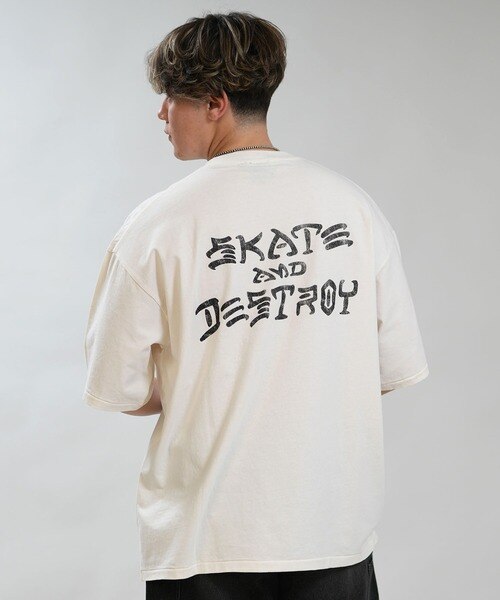 THRASHER/262TH1ST083 古着風 ヴィンテージ加工 半袖 Tシャツ