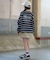 ROXY/キッズ TLT264110 長袖 Tシャツ ロンT ロゴ バックプリント ボーダー柄 ヴィンテージライク 子供服 ロキシー 女の子 ムラサキスポーツ