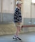 ROXY/キッズ TLT264110 長袖 Tシャツ ロンT ロゴ バックプリント ボーダー柄 ヴィンテージライク 子供服 ロキシー 女の子 ムラサキスポーツ