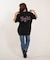 【限定】GYDA/072642772301 半袖 Tシャツ GD BACK BIG T/S ロング丈 ラインストーン ジェイダ レディース ムラサキスポーツ限定