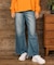 RIKKAFEMME/RF6F-3102 ロングパンツ レディース デニム パンツ Gパン フリンジフレアデニム リッカファム レディース ムラサキスポーツ