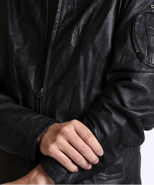 値下げ！sage de cret レザー ジャケット フライト サージュデクレ sage de cret [サージュデクレ] シープスキン水染めシングルライダース