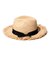 ラフィア細編ツバ広フリンジハット