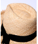 ラフィア細編ツバ広フリンジハット