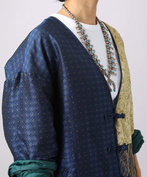 ▽Freada/フリーダ 2WAYパッチワークジャガードコート(キルティング