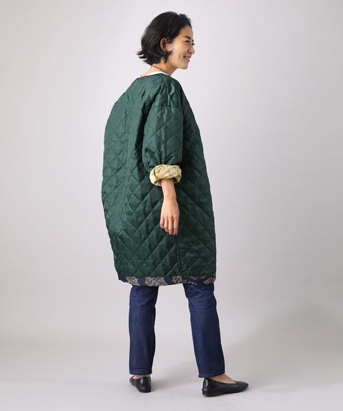 ▽Freada/フリーダ 2WAYパッチワークジャガードコート(キルティング