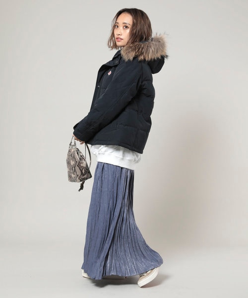 【美品】DANTON TUSSAH ショートダウンジャケット　サイズ34 Danton/ダントン Down Tussah Short/ファー付きショートダウンコート