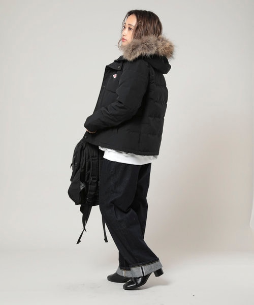 【美品】DANTON TUSSAH ショートダウンジャケット　サイズ34 Danton/ダントン Down Tussah Short/ファー付きショートダウン