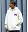 WEB限定 KAVU×FREAK'S STORE/カブー 別注 ヘビーオンス ビッグシルエット ワンポイントロゴ プルオーバーパーカー/フーディー/サガラ刺繍