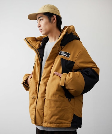 FIRST DOWN パネルダウンジャケット Sサイズ オリーブ Orange×FREAK 