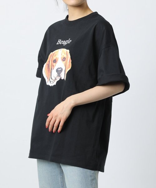 美品　ヴィヴィアンウエストウッド　アニマルプリント犬　ビッグTシャツ WEB限定 ビッグシルエット フロント刺繍 アニマルプリントT
