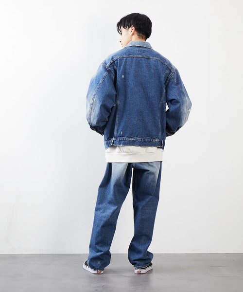 DAMAGE DENIM JACKET /デニムジャケット ダメージ加工 刺繍
