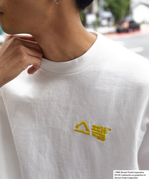 フリークスストア　ハングル文字　SPAM Tシャツ SPUM ハングル刺繍 ロゴTEE/スパム ハングルシシュウ ロゴ 半袖T