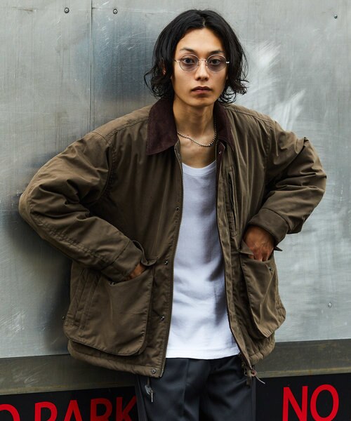 FREAK'S STORE 襟コーデュロイ切り替え コットンナイロンブルゾン S FREAK'S STORE/襟コーデュロイ切り替え コットンナイロン