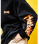 WEB限定 THRASHER×FREAK'S STORE/スラッシャー 別注 ビッグシルエット 袖プリント フレイムロゴ ロングスリーブTシャツ/ロンT
