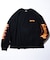 WEB限定 THRASHER×FREAK'S STORE/スラッシャー 別注 ビッグシルエット 袖プリント フレイムロゴ ロングスリーブTシャツ/ロンT