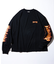WEB限定 THRASHER×FREAK'S STORE/スラッシャー 別注 ビッグシルエット 袖プリント フレイムロゴ ロングスリーブTシャツ/ロンT