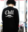 WEB限定 CHILL CHAIR×FREAK'S STORE/チルチェア 別注 ビッグシルエット バックロゴ クルーネックニット/ワンポイント刺繍