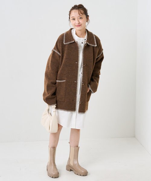 ★TV衣装★　FREAK'S STORE　ブランケットステッチニットジャケット ブランケットステッチニットジャケット｜フリークスストアの通販