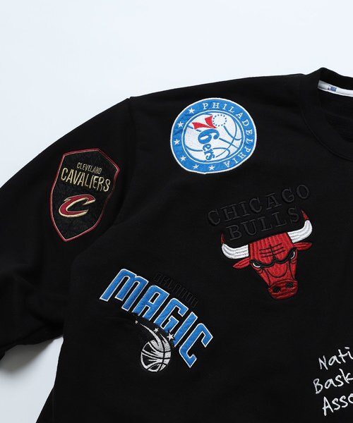 NBA チームワッペン刺繍 裏毛 クルーネックスウェット｜フリークス
