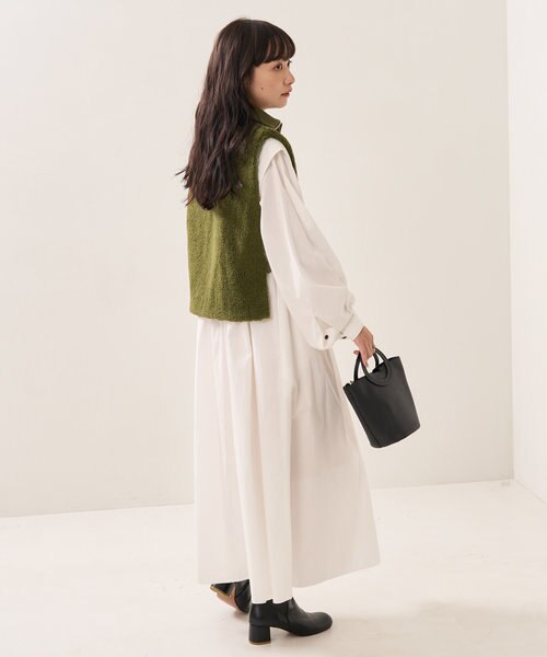 リバーシブルハーフZIPボアキルトベスト / リバーシブルハーフジップ