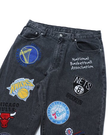 別注 NBAチームワッペン刺繍 デニムパンツ/ワッペン刺繍｜フリークス 