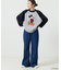 WEB限定【DISNEY/ディズニー ミッキーマウス】 別注 ビッグシルエット ラグランスリーブ クルーネック ジャガードニット/セーター
