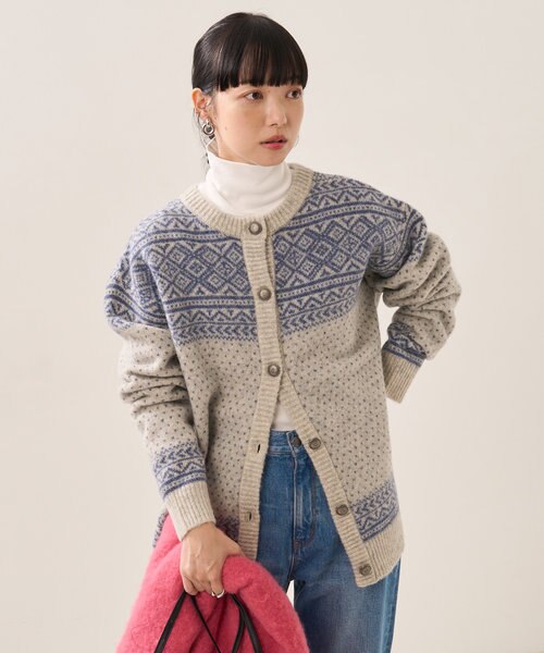 チロリアンカーディガン/ニット 45R縮絨ニットの908チロリアン
