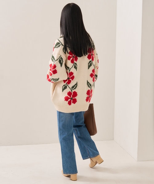 【美品✨】Christian Dior ジップ ニットカーディガン 花柄 M BIG花柄ジップニットカーディガン｜フリークスストアの通販