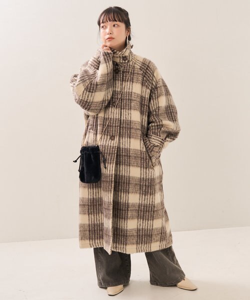 ◆値下げ中◆【即購入禁止】アイレットシャギーコート ブラウン系 アイティ aity シャギーロングコート （ブラウン） - ファッション通販