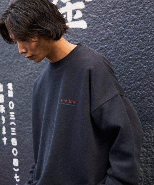 WEB限定 紫金飯店×FREAK'S STORE 別注 バックプリント クルーネック