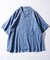 【限定展開】ビッグシルエット コットンレーヨン シャドーストライプ オープンカラーシャツ