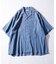 【限定展開】ビッグシルエット コットンレーヨン シャドーストライプ オープンカラーシャツ