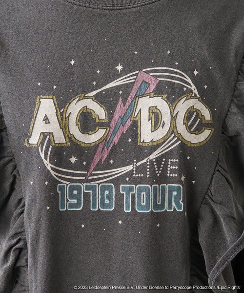AC/DC スプラッター柄 Tシャツ ACDC Printed Black T-Shirt Australia // Lowes
