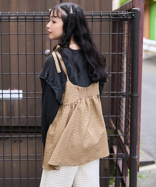 フクレジャガードリボンキャミチュニック｜フリークスストアの通販